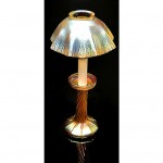 vintage tiffany signed glass electric lamp