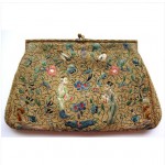 Vintage 1920s Chinese silk embroidered evening clutch z