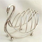 antique 1899 sterling swan toast rack