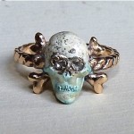 antique 9k memento mori mourning skull ring