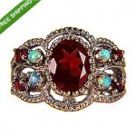 antique art deco garnet opal 14k ring