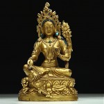 antique chinese tibetan bronze gilt buddha