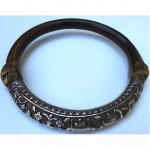 antique early 1900s bamboo sterling bangle bracelet