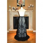 antique edwardian battenberg lace skirt with train z