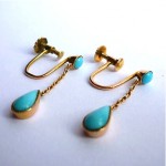 antique edwardian turquoise earrings