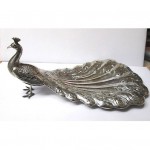 antique gorham sterling silver peacock serving dish