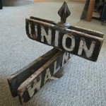 antique san francisco wood street sign z