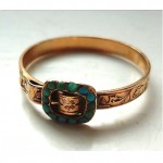 antique victorian gold turquoise buckle ring