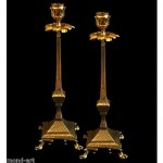 vinatge 1910s French Art Nouveau Altar Candlesticks z