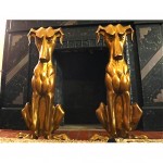 vinatge 1920s tennesee chrome brass dog andirons z