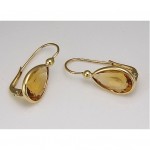 vintage 18k citrine drop earrings