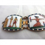 vintage 1920s art deco enamel egyptian revival bracelet