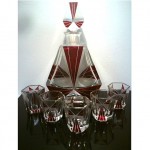 vintage 1930s palda hand cut crystal decanter set z