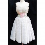 vintage 1950s formal ruffled party dress