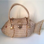 vintage 1950s novelty wicker handbag z