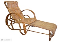 vintage 1950s rattan chaise lounge