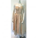 vintage 1950s strapless silk organza embellished party dress z