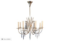 vintage 1970s chrome lucite crystal chandelier