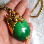 vintage 1970s trifari owl pendant necklace