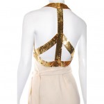 vintage 1980s moschino couture peace sign wrap dress