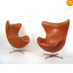 vintage 1984 pair of arne jacobsen by fritz hansen egg chairs z