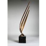 vintage 1986 tom bennett brass abstract sculpture