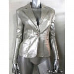 vintage 1990s platinum leather blazer z