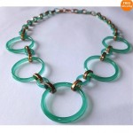 vintage art deco chrysoprase necklace