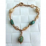 vintage art nouveau turquoise and baroque pearl bracelet
