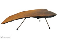 vintage carl aubock wood slab coffee table