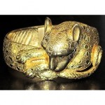 vintage castlecliff leopard clamper bracelet