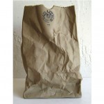 vintage ceramic illusions brown paper bag vase