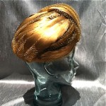 vintage christian dior gold feathered turban
