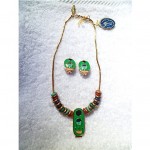 vintage eisenberg enamel necklace and earrings
