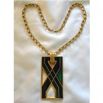 vintage florenza enamel necklace