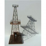 vintage gary perrien oil rig metal sculpture