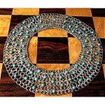 vintage huge mexican silver turquoise collar necklace