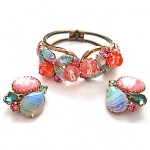 vintage juliana glass bracelet and earrings