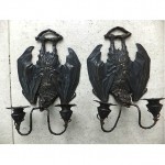 vintage liberty art deco cast bronze bat candelabras
