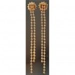 vintage long 14k diamond chandelier earrings