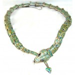 vintage margot de taxco sterling enamel snake necklace z