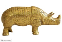 vintage mid-century brass rhinoceros