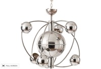 vintage mid-century chrome atom chandlelier
