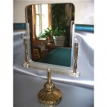 vintage midcentury lucite and brass vanity mirror