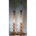 vintage pair of barovier & toso murano glass lamps z