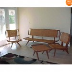 vintage paul laszlo mid-century settee set z