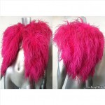 vintage pink ostrich feather vest z