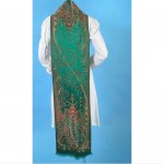 vintage schiaparelli silk satin paisley woven long scarf