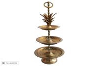 vintage solid brass pineapple tiered serving tray