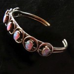 vintage sterling opal cuff bracelet